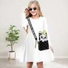 Girl Casual 3D Print Letter Cat Round Neck Long Sleeve Dress Kid Princess Dress