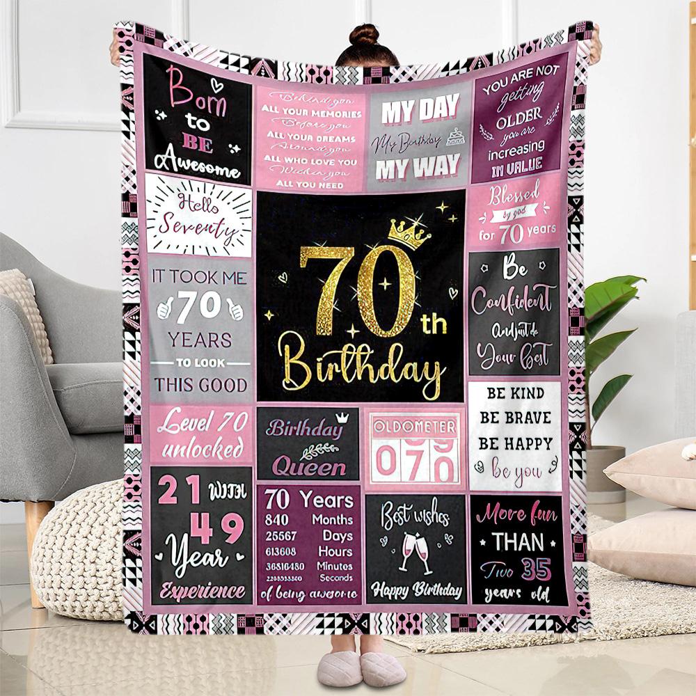 70th Birthday Celebration flannel,Lightweight,Flannel Blanket,Comfortable Blanket, Sofa Blanket, gift blankets,Holiday gift blanket Blankets