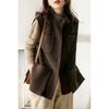 Women's Spring and Autumn Stand-up Collar Commuting Temperament Vest Winter Solid Color Loose Elegant Jacket