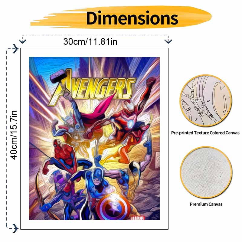 Disney digital oil painting Marvel Avengers super heroes comic art handmade diy gift home decoration