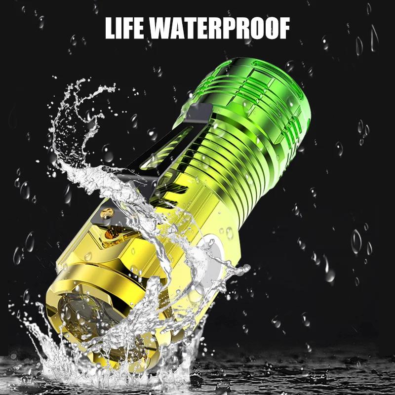 3LED Super Bright Flashlight Portable Mini Burst Flash Torch Rechargeable Outdoor Emergency Spotlight with Pen Clip Tail Magnet