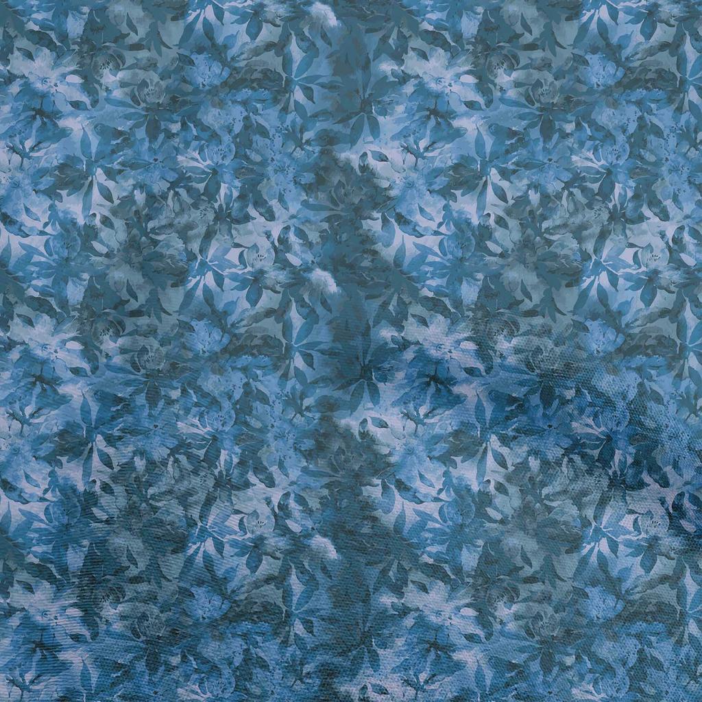 oneOone Cotton Poplin Blue Fabric Abstract Floral Quilting Supplies Print Sewing Fabric By The Yard 42 Inch
