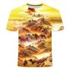 2024 Summer New Fashion 3D Printed Short Sleeve Personalized Creative Landscape Series Men's and Women's Round Neck T-shirts