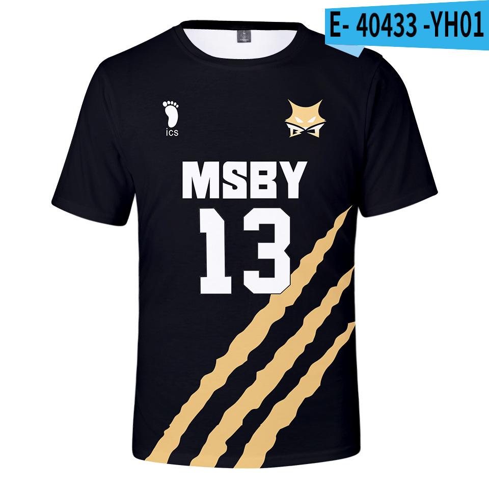 Летняя футболка с круглым вырезом и 3D-принтом волейбольной команды «Черные волки» для молодежи, модная повседневная мужская футболка с коротким рукавом