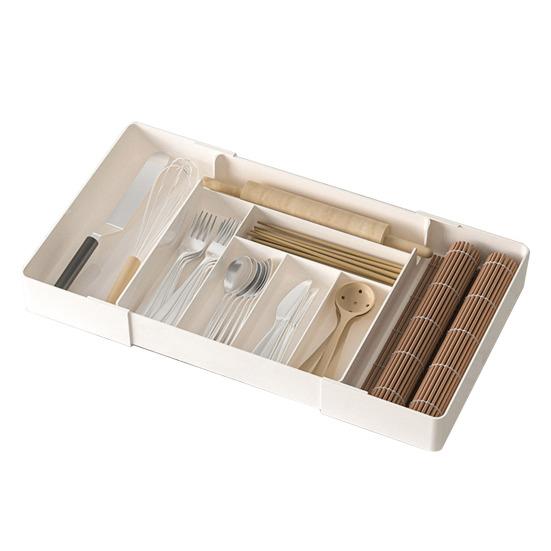 Органайзер для столовых приборов, выдвижной ящик для кухонных принадлежностей, органайзер с несколькими отделениями, большой вместимостью для столовых приборов