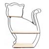 [A1430] - Wooden Metal Design Shelf 'Cat' - 50x40x10 Cm