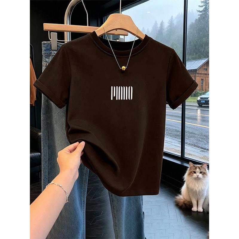 Summer new pure cotton white short-sleeved T-shirt women's shoulder thin simple versatile temperament bottoming shirt top