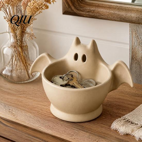 Ghost Snack Container 3D Printed Halloween Bowl, Trick or Treat Candy Theme Ornament Serving Decorative Storage Tray Dish, Party Supplies Versatile