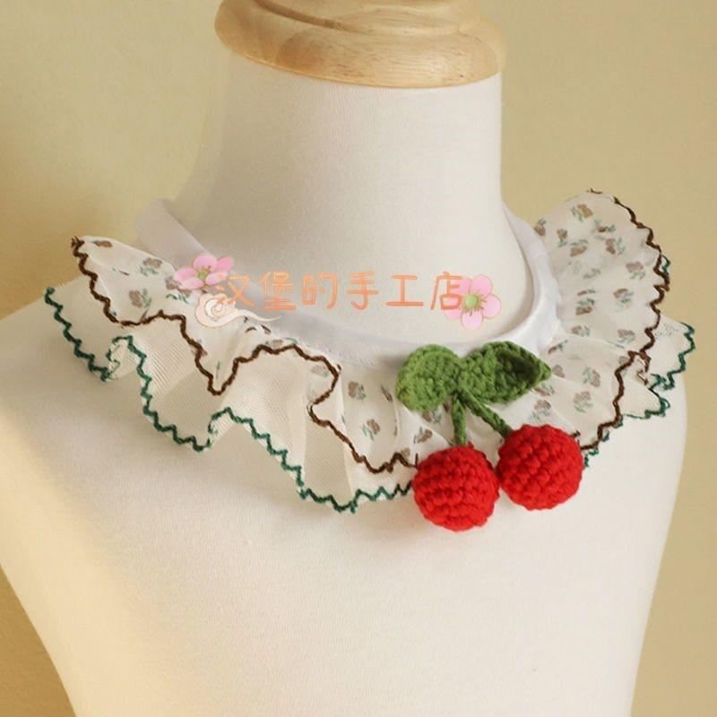 Cat Collar Lolita Style Dog Bib Knit Pet Scarf Cute Accessory Photo Shoots