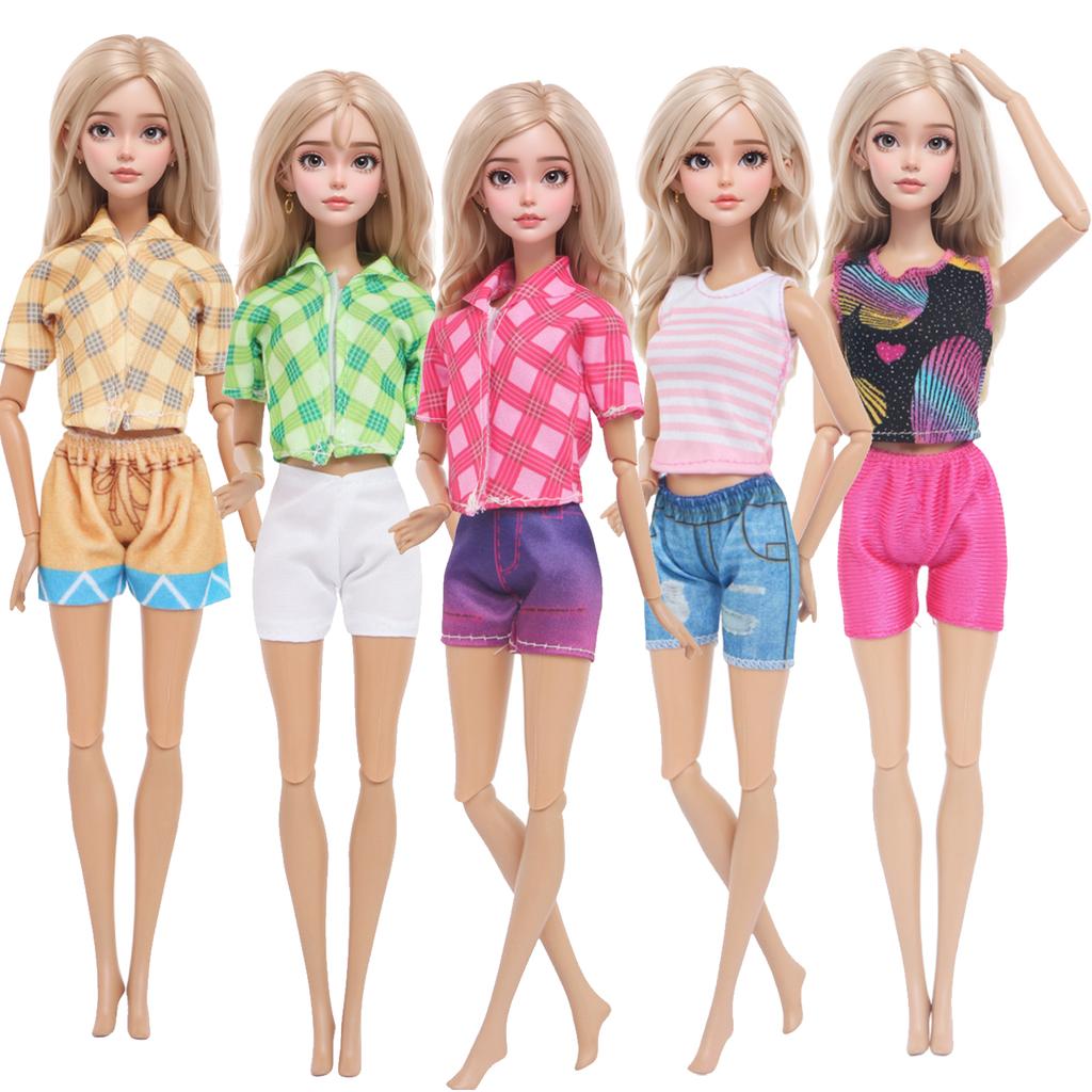 Fashion Mixed Style Outfits Colorful Wedding Party Dress T-shirt Trousers DIY Accessories Clothes for 11.5'' Doll Kids Toy