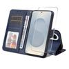 For Samsung Galaxy S25 Edge PU Leather Wallet Case ENKAY HAT PRINCE Phone Stand Cover with Tempered Glass