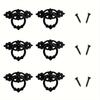 6 Pcs Vintage Black Kitchen Drawer Cabinet Door Handle Zinc Alloy Wardrobe Cabinet Furniture Handle Hardware with Screws