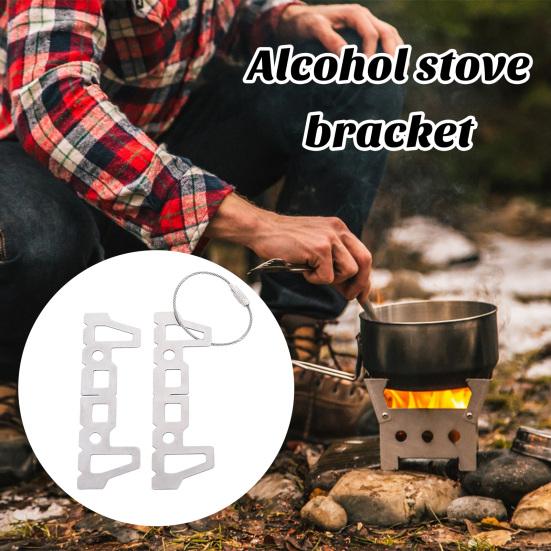 Alcohol Stove Stand Rack Rustproof Heat-Resistant Compact Size Lightweight Outdoor Stove Bracket Camping Supplies