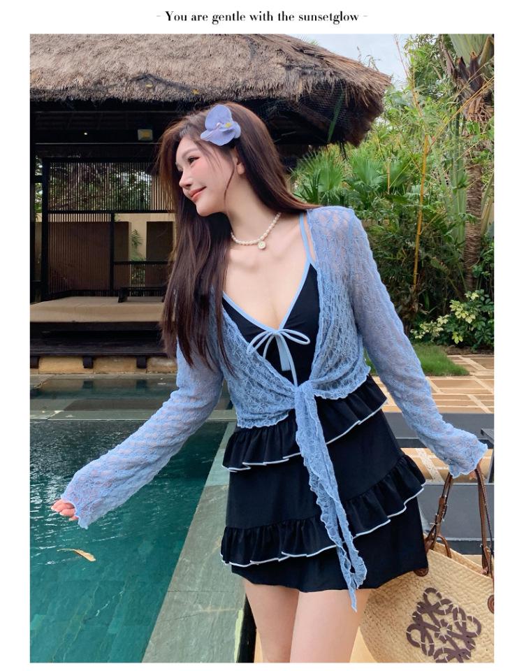 Женский слитный купальник-юбка большого размера 2025 - Стильный весенний пляжный наряд для пышных фигур