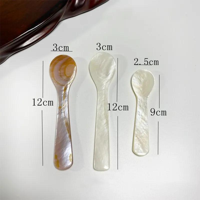 11CM Natural Shell Ice Spoon Cream Coffee Caviar Spoon Mother of Pearl Seashells Stirring Spoons Teaspoon Crafts dessert coffe