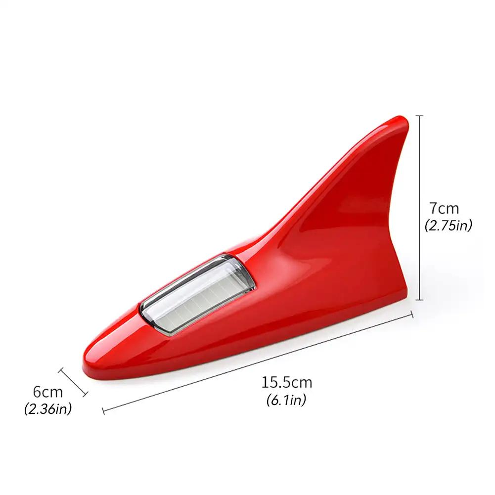 Универсальный светодиодный фонарь для автомобиля с антенной плавника акулы на крыше, модификация сигнала тревоги с солнечной батареей, предупреждение о безопасности вождения, радиоприемник Shark