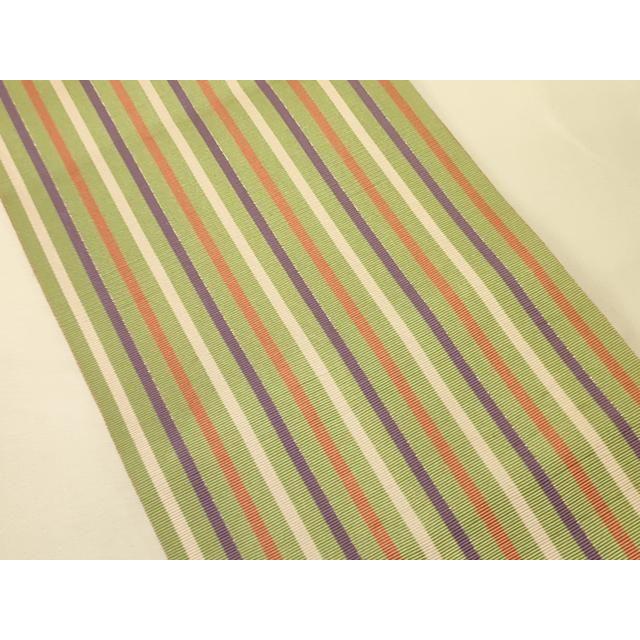 Used Heiwaya Kimono - Authentic Chikuzen Hakataori, double-sided, half-width obi, stripesvariable lattice, pure silk, masterpiece CABK6279ak