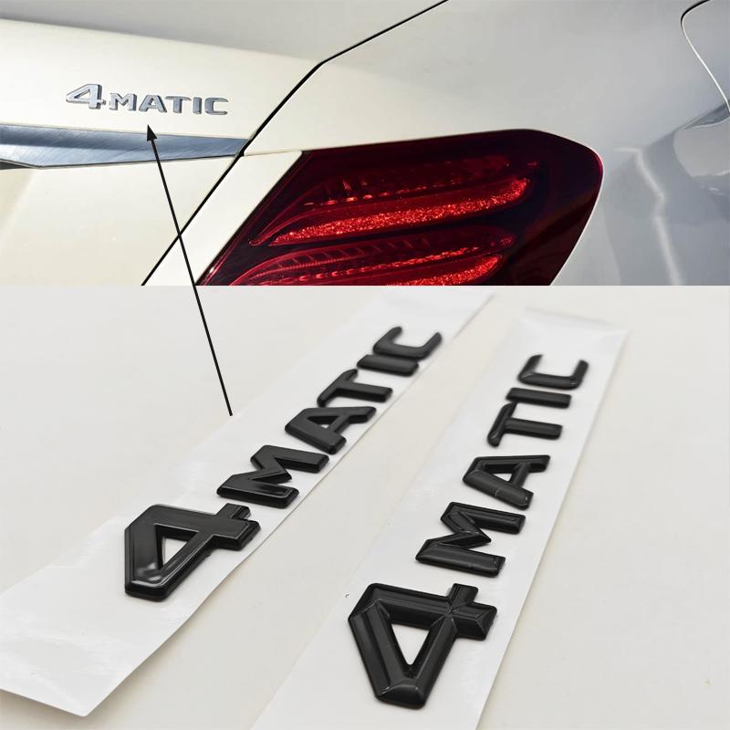 3D ABS Chrome Black Car Letters Logo 4MATIC Emblem Sticker Nameplate Rear Trunk Badge For Mercedes Benz 4MAITC Acciessories AN1