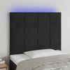 LED Headboard in Black 100 x 5 x 118 128 cm Velvet