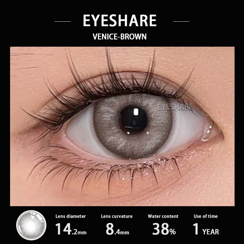 EYESHAER Цветные контактные линзы Небесно-голубые линзы для очков Коричневые натуральные контактные линзы Светло-зеленые модные линзы Серые цветные контактные линзы 1 пара