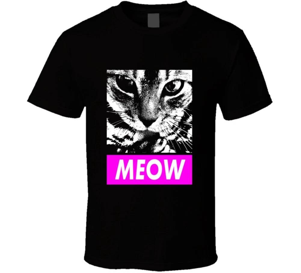 Meow Gray Cat Face Cute Funny Rescue Cat Gift T Shirt Mens Kids Womens Boys girls children