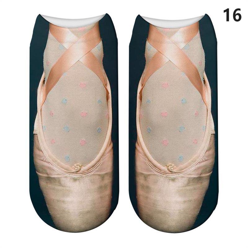 Симпатичные 3D носки со следами, женские кавайные хлопковые носки до щиколотки для девочек