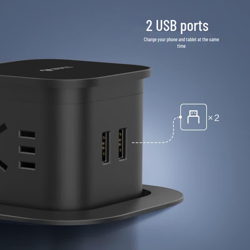 BULL Пневматическая выдвижная розетка с USB, штепсель CN (адаптер в комплекте)