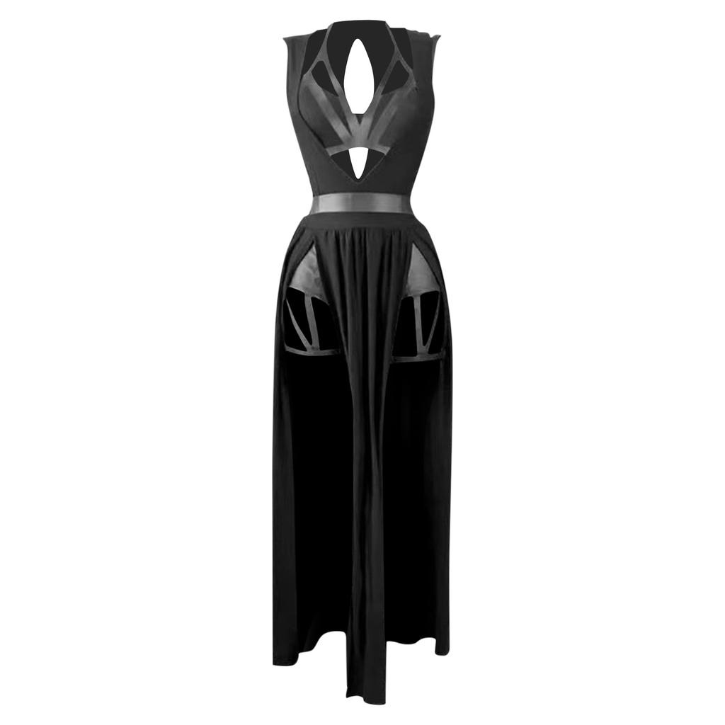 Women's Dresses With Chest Pads, Gothic Sexy Lingerie Party Costumes, Red Bandage Cut Women Set