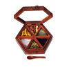 Handmade Sheesham Wood Spice Box with 6 Removable Containers Chocolate Box  Mouth Freshener Box Condiment Box Multipurpose Box with Glass Lid
