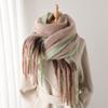 Imitation Cashmere Warm Shawl Scarf Men And Women Versatile Color Matching Gradual Change Fringed Circle Yarn Scarf