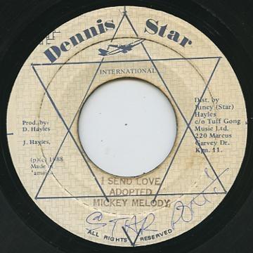 7-дюймовая пластинка MIKEY MELODY - I Send Love none Dennis Star Int 1988 Ямайка Регги, Ска и Даб Б/У