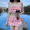 Bikini Sets Women Kawaii Girlish Design Tender Teens Slim Chic Beach Simple Feminino Daily Ruffles Japan Style Cool Sexy