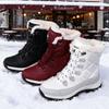 Women's Winter Waterproof Snow Boots Warm Plush Lined Mid Calf Anti Slip Outdoor Hiking Shoes