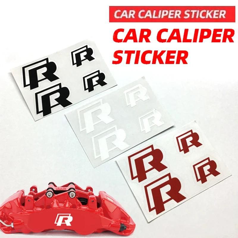2026 Hot For VOLKSWAGEN VW 4Pcs Car Caliper Stickers Brake Wheel Hub Decals for Volkswagen VW GTI Rline Polo Golf Passat Tiguan 