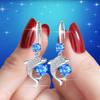 Dolphin Drop Earrings for Women Blue Pink White Dangle Stone Round Small Earrings Wedding Jewelry Fashion Animal Earrings