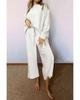 White Ultra Loose Textured 2pcs Slouchy Outfit