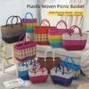 Woven Handheld Vegetable Basket High-End Bath Basket Fashion Plastic Woven Basket Vegetable Market