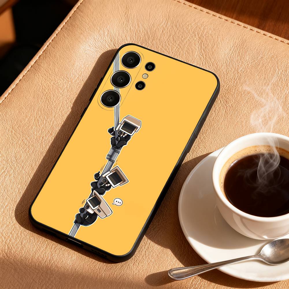 S-Skibidi T-Toilet ANIME Phone Case For Samsung S25,24,23,22,30,21,10,9,Ultra,Plus,Lite,FE Soft Black Case