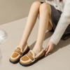CRLAYDK Luxury Winter Women's Faux Fur Lined Moccasins Comfort Suede Slip On Warm Outdoor Indoor Flat Loafers for Ladies