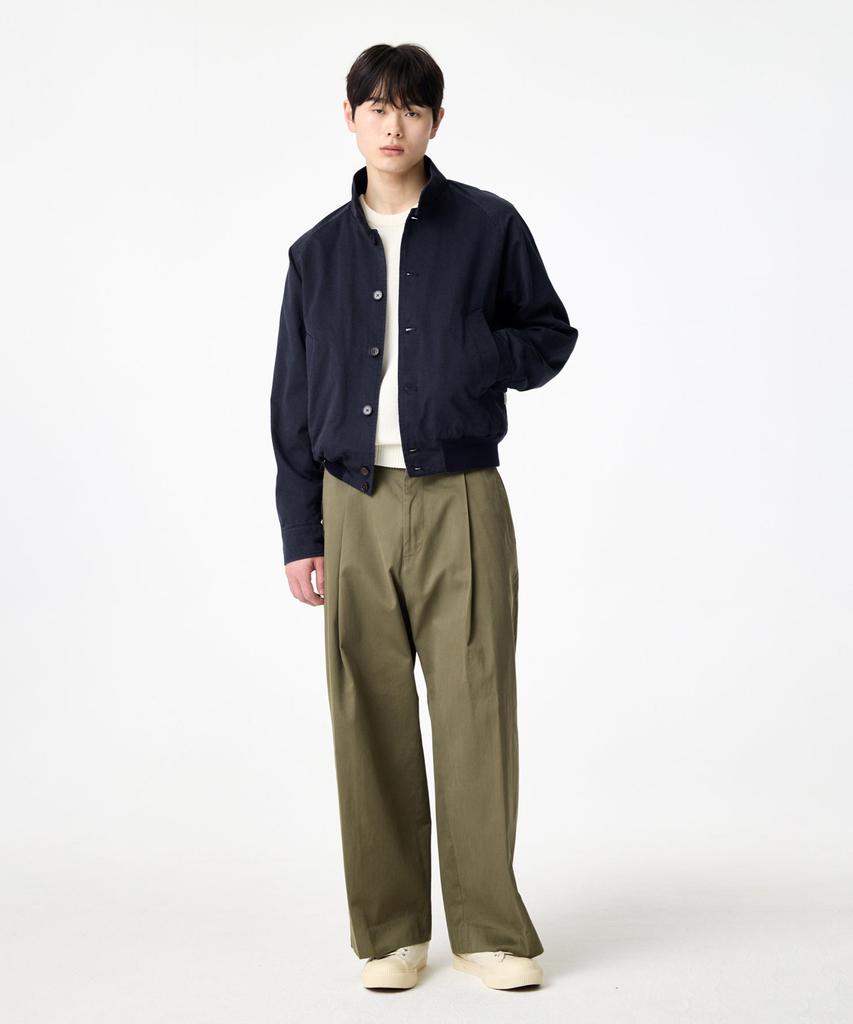Man On The Boon Raglan Sleeve Washed Cotton Jacket_Navy 4715109003