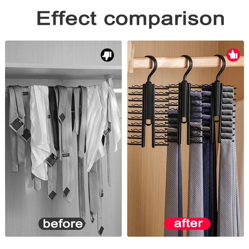 Adjustable Tie Storage Rack Rotating Household Tie Shelf Belt Silk Scarf Holder Cabinet Organizer Hangers Rack