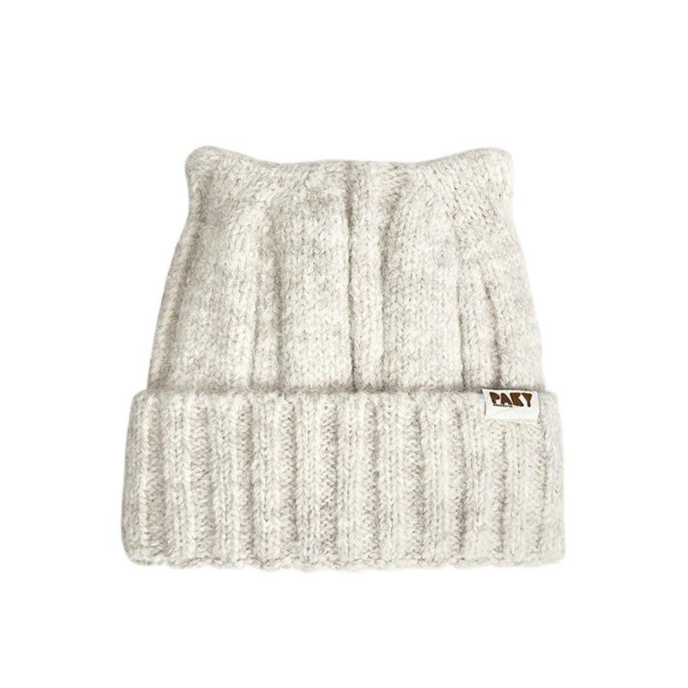 Шапка с кошачьими ушками Y2k Ветрозащитная женская шапка-бини Модная вязаная шапка-пуловер для девочек