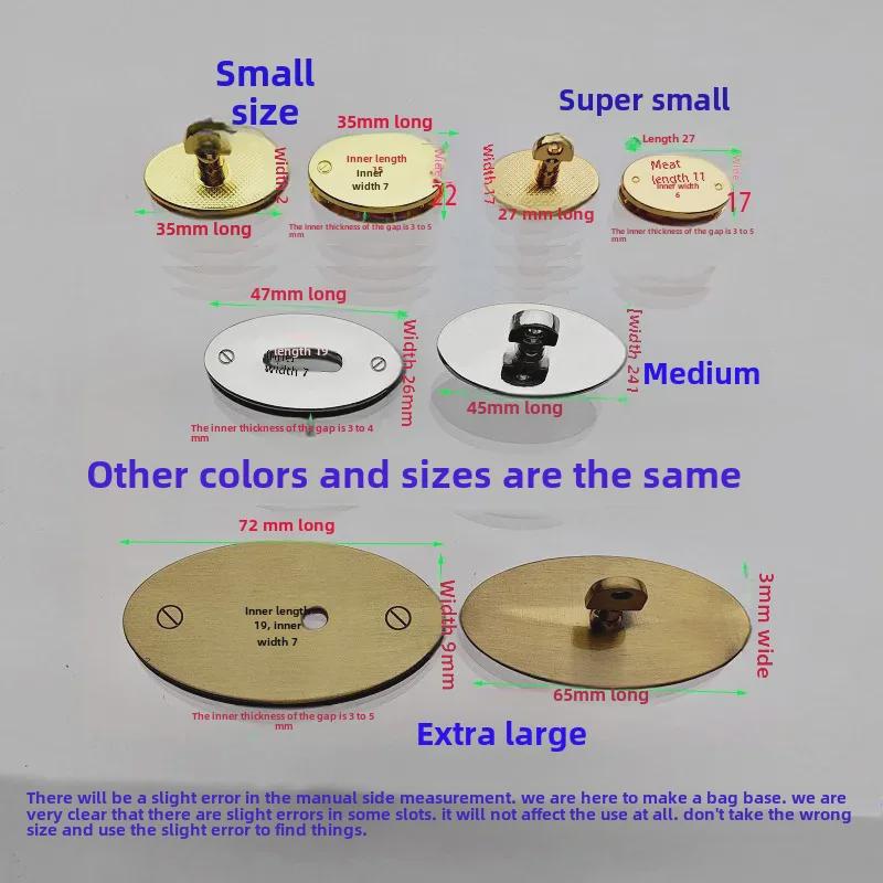 Leather Bag Hardware Repair Kit with Oval Twist Lock In Gold, Silver, Black, and Green Bronze Finishes