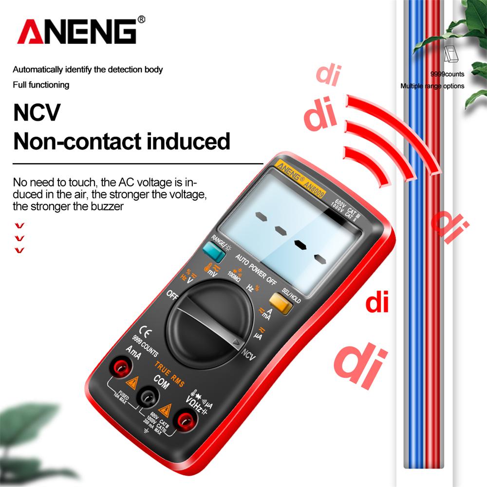 Multifunctional Mini Digital Multimeter ANENG AN8009 True RMS Transistor Tester Auto-Range Automotive Capacitor High Precision Tester Temp Diode Tools
