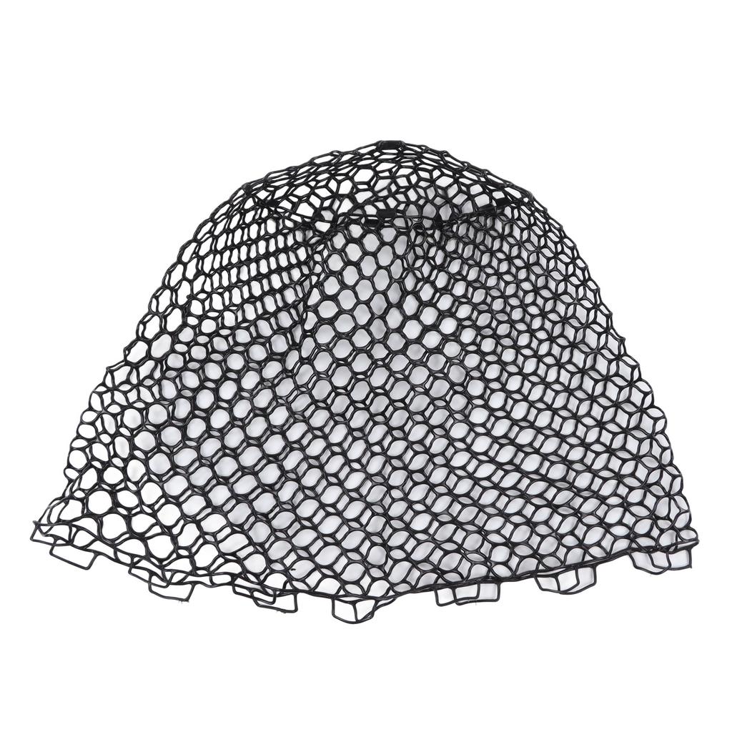 Replacement Fishing Net Deepened Soft Flexible Rubber Fishing Landing Mesh for Angler Black