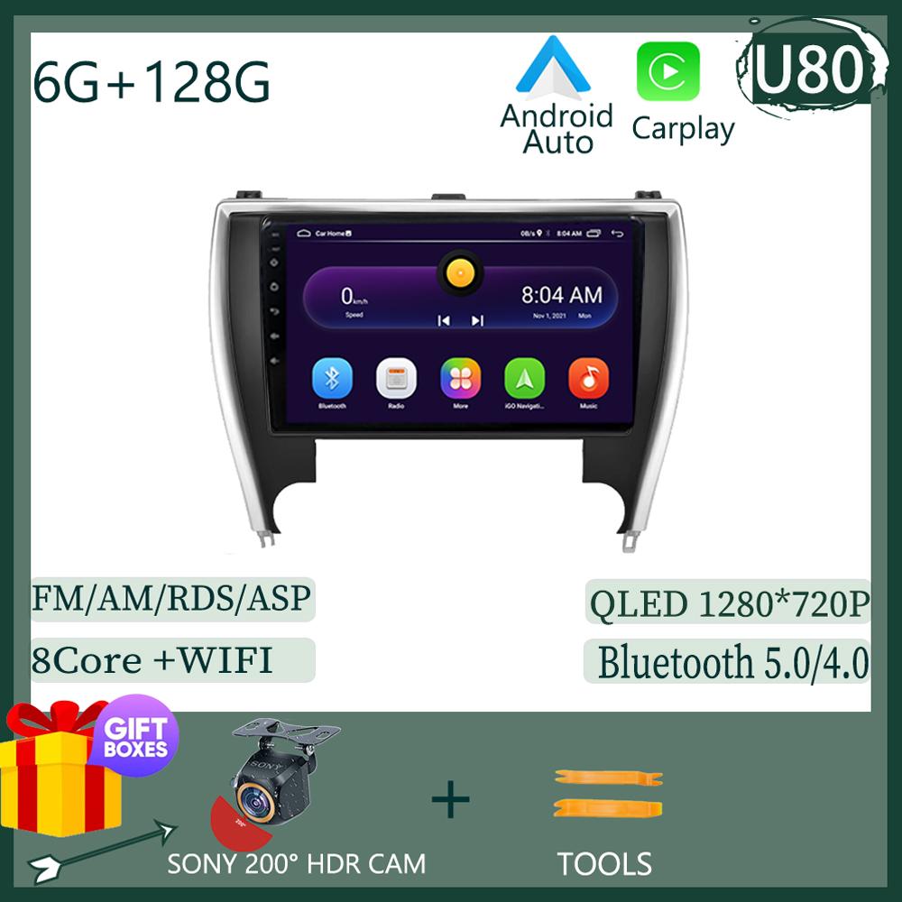 10.1-дюймовый Android 13 автомобильный радиоприемник для Toyota Camry 7 XV 50 55 2015 2016 2017 мультимедиа 4G+WIFI видеоплеер навигация GPS стерео