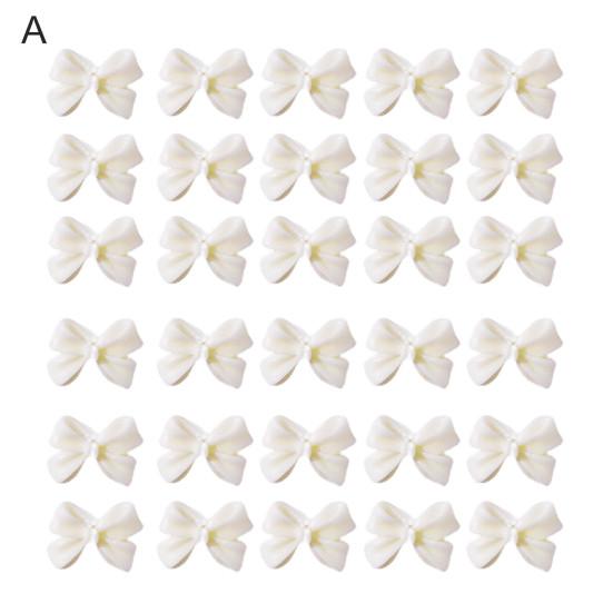 30Pcs Nail Art Decoration Wear Resistant Remove Easily DIY 3D Bowknot Nail Art Butterfly Decoration Parts for Salon