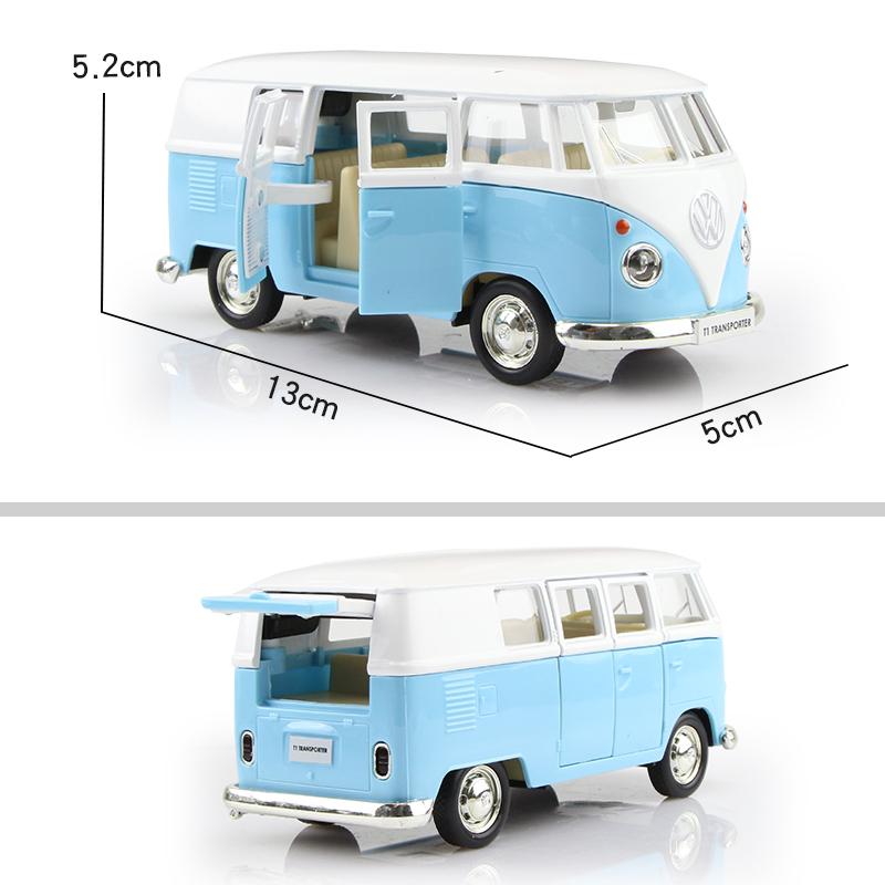 Моделирование изысканных литья под давлением и игрушечных автомобилей VW T1 Transporter 1950 года, классический автобус RMZ city 1:Модель из 36 сплавов с откатным механизмом