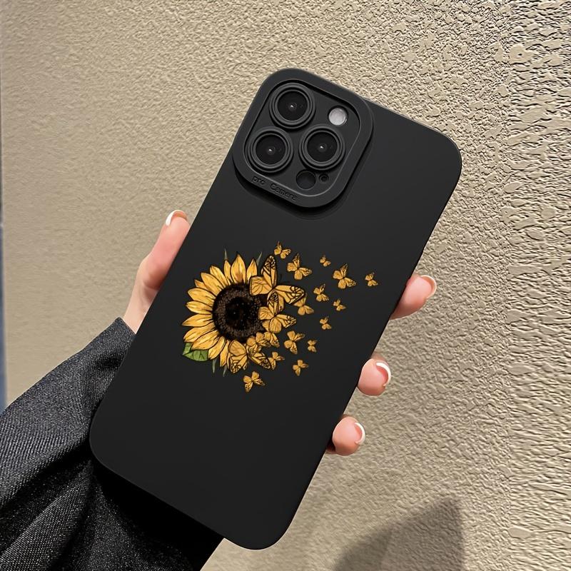Healing Sunflower Art Print Unique Phone Case for iPhone 17 16 15 14 13 12 11 Series Pro Max Plus Double Layer Protection