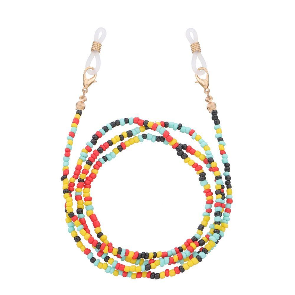 Цепочки для солнцезащитных очков в стиле бохо, металлическая цепочка, шнурок для очков, разноцветные бусины, цепочка для очков для женщин